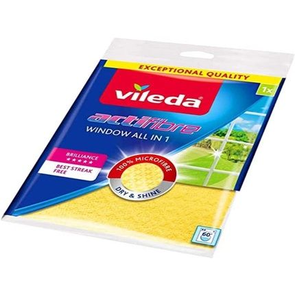 Vileda Actifibre Cloth For Cleaning Glass Yellow