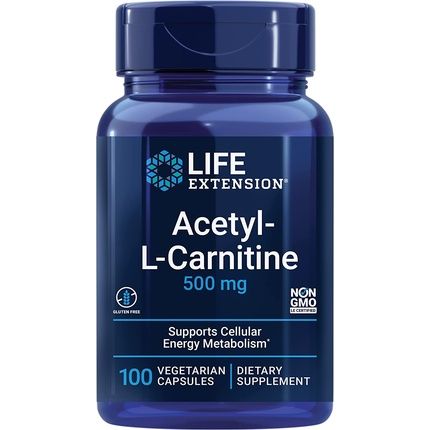 Life Extension Acetyl-L-Carnitine 500Mg 100 Vegetarian Capsules