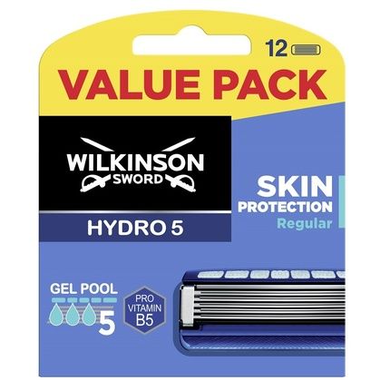 Wilkinson Sword Men Hydro5 Skin Protection Regular Replacement Blades For Razor - 12 Pieces
