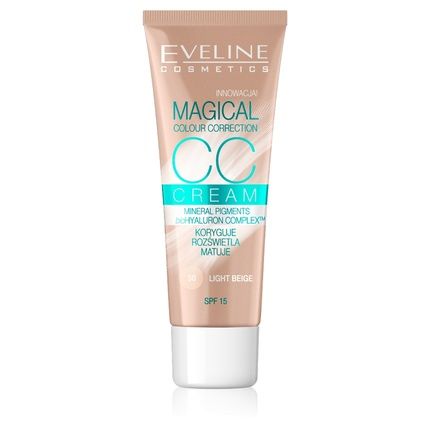 Eveline Magical Colour Correction Cc Cream Spf 15 Multifunctional Foundation 50 Light Beige 30Ml