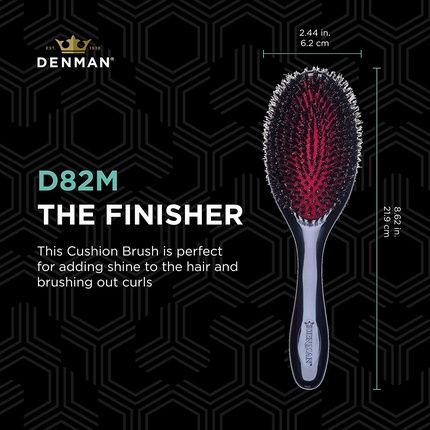 Denman Hairbrush D82M Pneumatic Brush With Boar Bristles 11 Rows