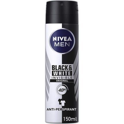 Nivea Men Invisible For Black & White Original Deodorant 0% Alcohol Aerosol Spray 150Ml