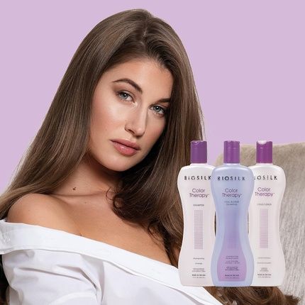 Biosilk Color Therapy Cool Blonde Shampoo For Unisex 12Oz 355Ml - Image 3