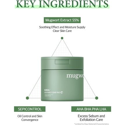 Kundal Jeju Mugwort Soothing Clear Facial Pads 60 Count