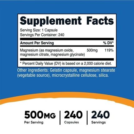 Nutricost Magnesium Complex 500 Mg 240 Capsules