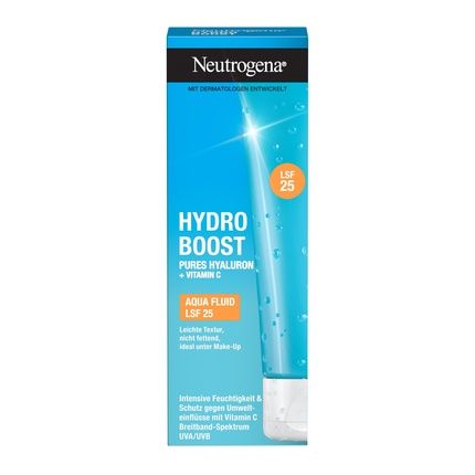 Neutrogena Hydro Boost Aqua Fluid Spf 25 50Ml - Light Face Cream With Hyaluronic Acid & Vitamin C For Intensive Moisture