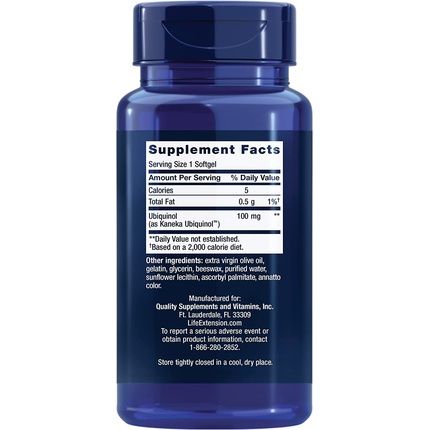 Life Extension Super Ubiquinol Coq10 100Mg 60 Softgels