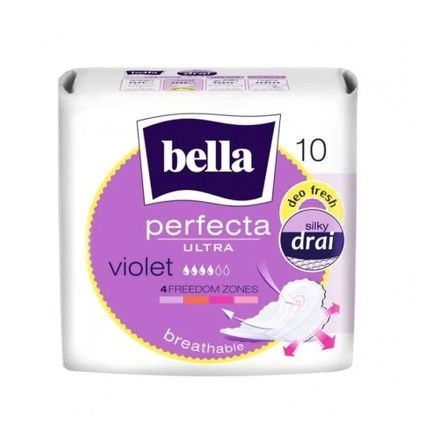 Bella Perfecta Ultra Violet Winged Sanitary Pads 10 Comfort Pack For Discreet Protection