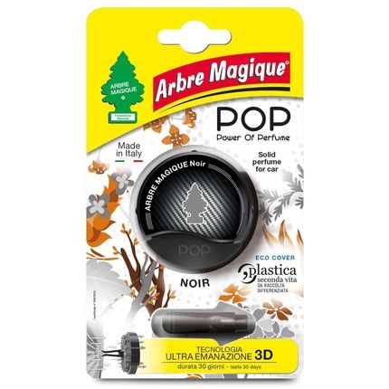 Arbre Magique Pop Auto Air Freshener Solid Noir Scent Dynamic Sporty Fragrance Lasts Up To 30 Days Italian Design