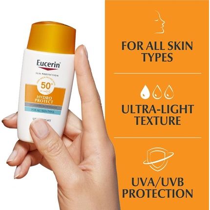 Eucerin Sun Face Hydro Protect Ultra-Light Fluid Spf 50+ Cream For All Skin Types 50Ml - Image 3