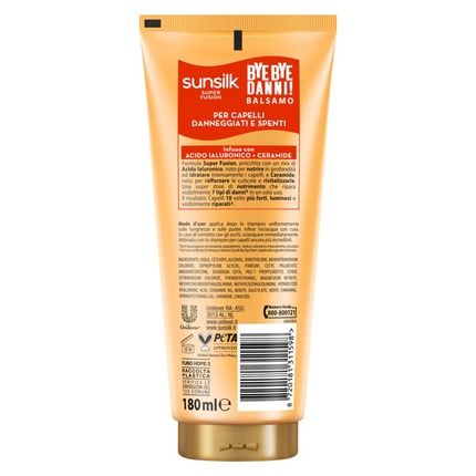 Sunsilk Bye Bye Damage Balm For Damaged And Stressed Hair Super Fusion Formula With Hyaluronic Acid And Ceramide 180Ml