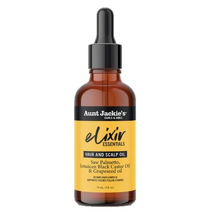 Aunt Jackie'S Elixir Essentials Hair & Scalp Oil With Saw Palmetto, Jamaican Black Castor Oil & Grapeseed Oil 2 Oz