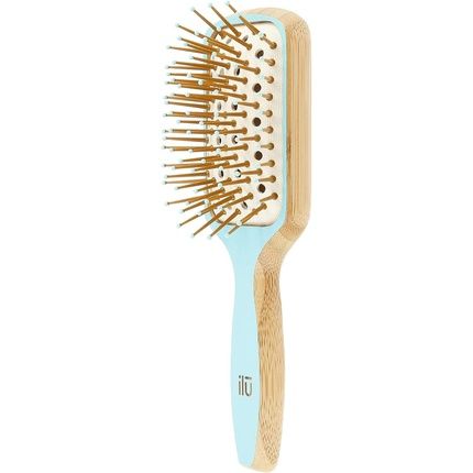 T4B Ilu Bamboom Detangling Eco Friendly Bamboo Hairbrush Ocean Breeze Rectangular Mini - Image 3