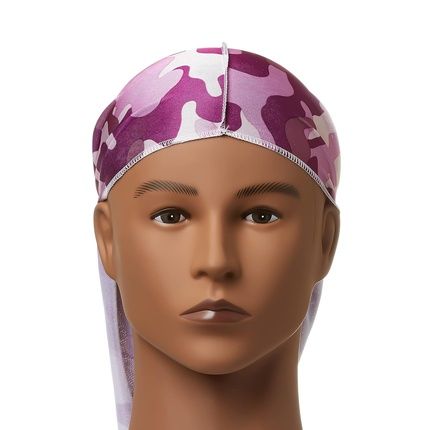 Red By Kiss Power Wave Military Satin Durag 360 Camo Pink - Image 3