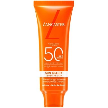 Lancaster Mineral Sunscreen Sun Beauty Sensitive Skin Spf 50 Mineral Face Cream 50 Ml