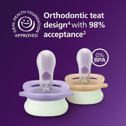 Philips Avent Ultra Start Nighttime Soothers Orthodontic Design For Newborns - Image 3