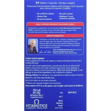 Vitabiotics Wellman Plus Omega 3 6 9 56 Capsules - Image 3