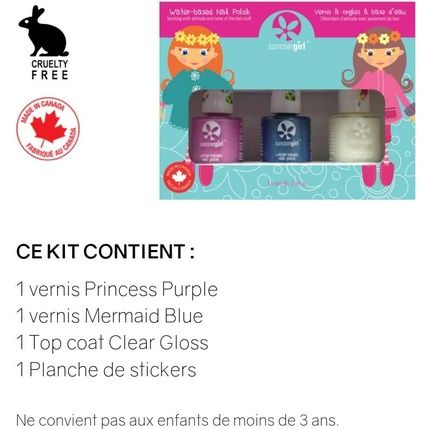 Suncoat Girl Mermaid Princess 3 Nail Kit For Children
