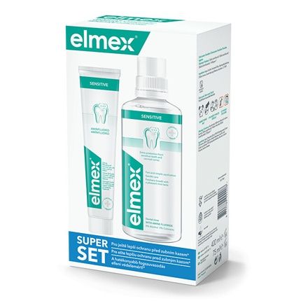 Elmex Sensitive Tooth Care Set Includes 400Ml Mouthwash And 75Ml Toothpaste