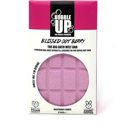Bubble Up Bath Oil Melt Bar Moisturizes Skin Relaxing Fragrance Vegan Friendly Cruelty Free Raspberry Grape