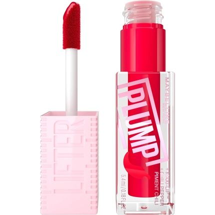 Maybelline New York Lifter Plump Lip Gloss Lasting Plump Heated Formula With Hyaluronic Acid And Chilli Pepper Xl Wand Vegan Formula Shade 004 Red Flag