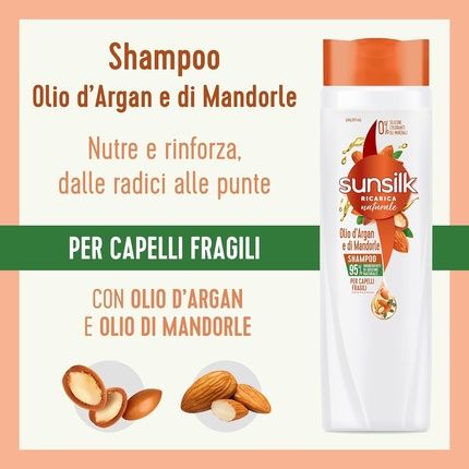 Sunsilk Argan Oil And Almond Oil Shampoo For Brittle And Melted Hair Nourishing And Strengthening Formula With Organic Argan Oil And Almond Oil Silicone-Free 250Ml - Image 3