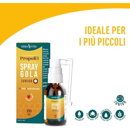 Erba Vita Propoli Evsp Junior Throat Spray Food Supplement With Honey - Image 3