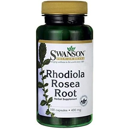 Swanson Rhodiola Rosea Root Adaptogenic Herb Supplement 100 Capsules 400Mg - Pack Of 4