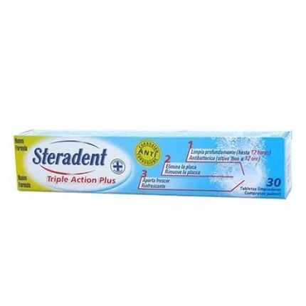 Steradent Triple Action Plus Denture Cleaner - 30 Tablets