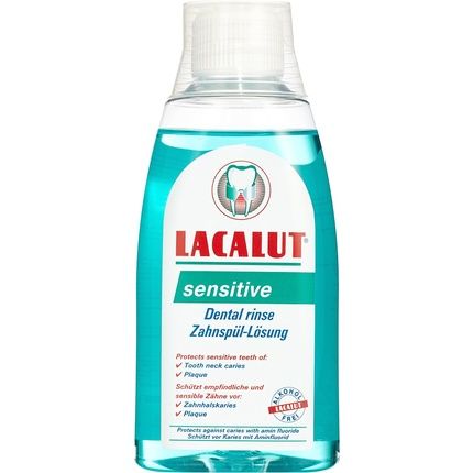 Lacalut Sensitive Mouthwash 300Ml - Daily Prevention Against Gum Inflammation, Plaque Bacteria, And Cavities