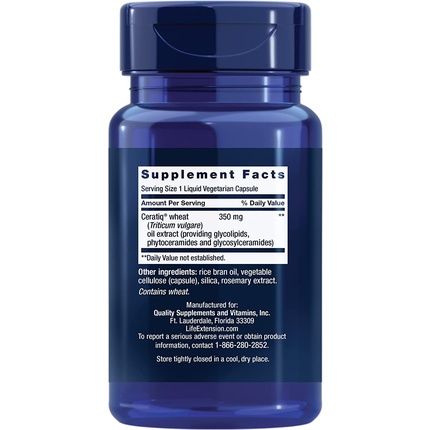 Life Extension Skin Restoring Ceramides Promotes Skin Hydration & Healthy Ceramide Levels 30 Liquid Vegetarian Capsules