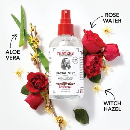 Mild Hamamelis Rose Facial Toner Spray With Organic Aloe Vera 237Ml - Image 3