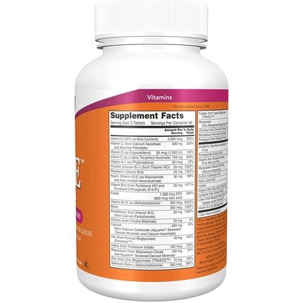 Now Eve Women'S Multivitamin With Cranberry, Alpha Lipoic Acid, Coq10, And Superfruits 180 Tablets