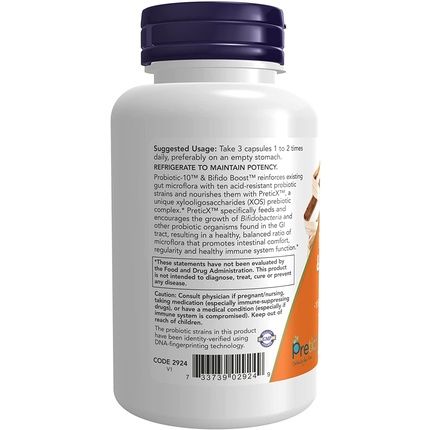 Now Probiotic-10 & Bifido Boost With 10 Strains 25 Billion Cfu 90 Veg Capsules - Image 3