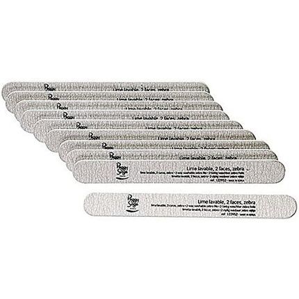 Lime Zebra Peggy Sage 2-Sided Nail File Pack Of 10 - 122962