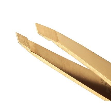 Tweezerman Slant Tip Eyebrow Tweezer Stainless Steel Gold