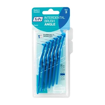Tepe Interdental Brush Angle Blue 06 Mm 6 Pieces