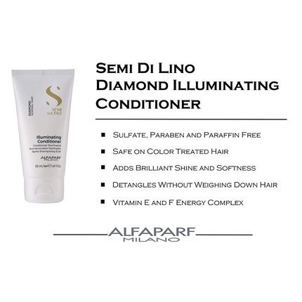 بلسم ألفابار ميلانو سيمي دي لينو دايموند المضيء بحجم مناسب للسفر خالي من الكبريتات، 1.69 أونصة سائلة. أوز.