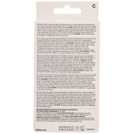 Kiss Gel Fantasy Nails Kgn17 No Pressure With Adhesive Tabs And Glue