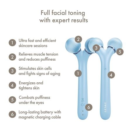 Geske Smartappguidedtm Sonic Facial Roller 4 In 1 Device For Face