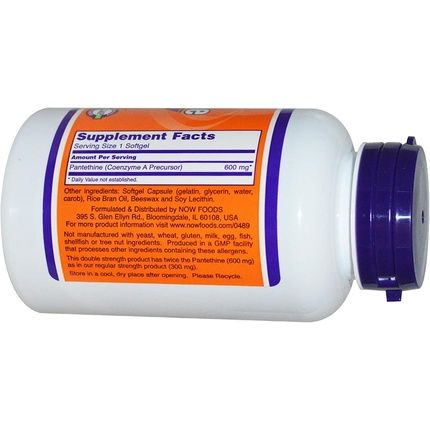 Now Foods Double Strength Pantethine 600Mg 60 Softgels