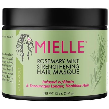 Mielle Organics Rosemary Mint Strengthening Hair Masque Infused With Biotin 12 Ounces