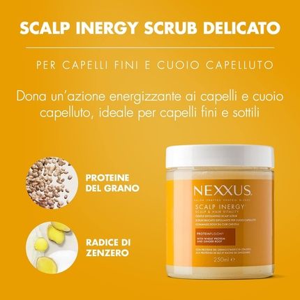 Nexxus Scalp Inergy Professional Exfoliating Scalp Scrub With Wheat Protein And Ginger Root 250Ml - Image 3