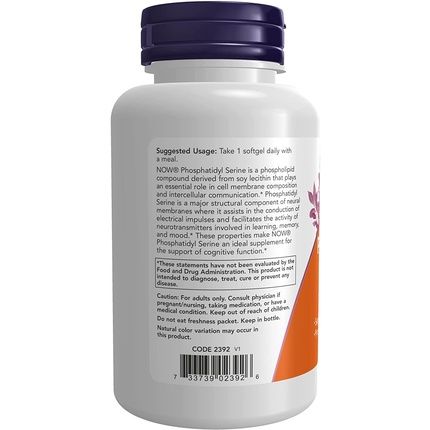 Extra Strength Phosphatidyl Serine 300Mg 50 Softgels - Image 3