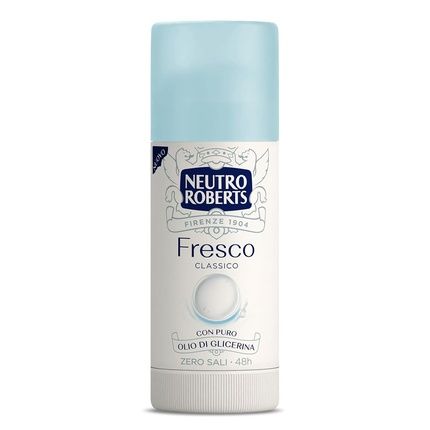 Neutro Roberts Deodorant Stick Fresco Zero Aluminum Salts No Stains With Pure Glycerin Oil Deodorant For Women And Men Dermatologically Tested 40Ml 48H Classic