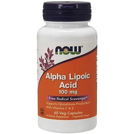 Now Foods Ala Alpha-Lipoic Acid 100Mg With Vitamin C & E 60 Capsules