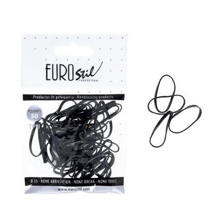 Eurostil Brand Accessories: Rubber Hair Bag Black Rubber Bands