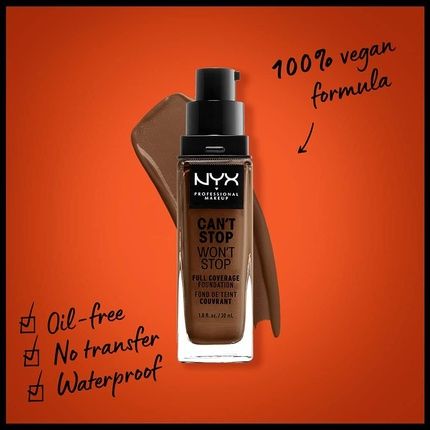 Nyx Can'T Stop Won'T Stop Full Coverage Foundation Cocoa 30Ml