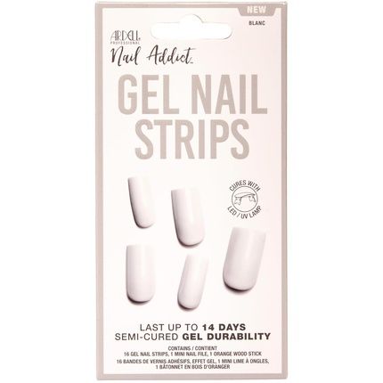 Ardell Nail Addict Semi-Cured Gel Nail Strips - Blanc, Long-Lasting Wear
