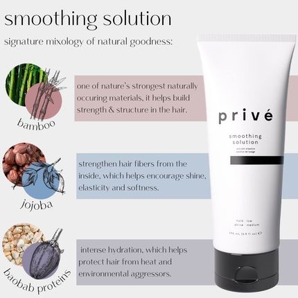 Prive Smoothing Solution Combat Frizz Creating A Sleek Finish For Straight, Defined And Soft Hair 5.9 Fl Oz - Image 3